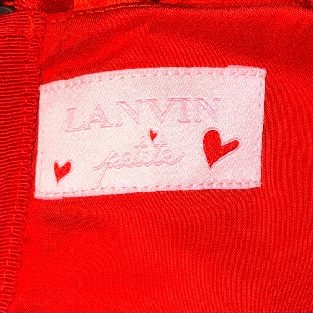 Lanvin Petite Kids Red Silk Sleevless Red Belted Dress - 10 - Picture 6 of 12